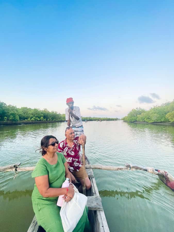 Diani: Sunset Canoe Tour along the River with Mangroves - A traditional canoe with no engine noise
