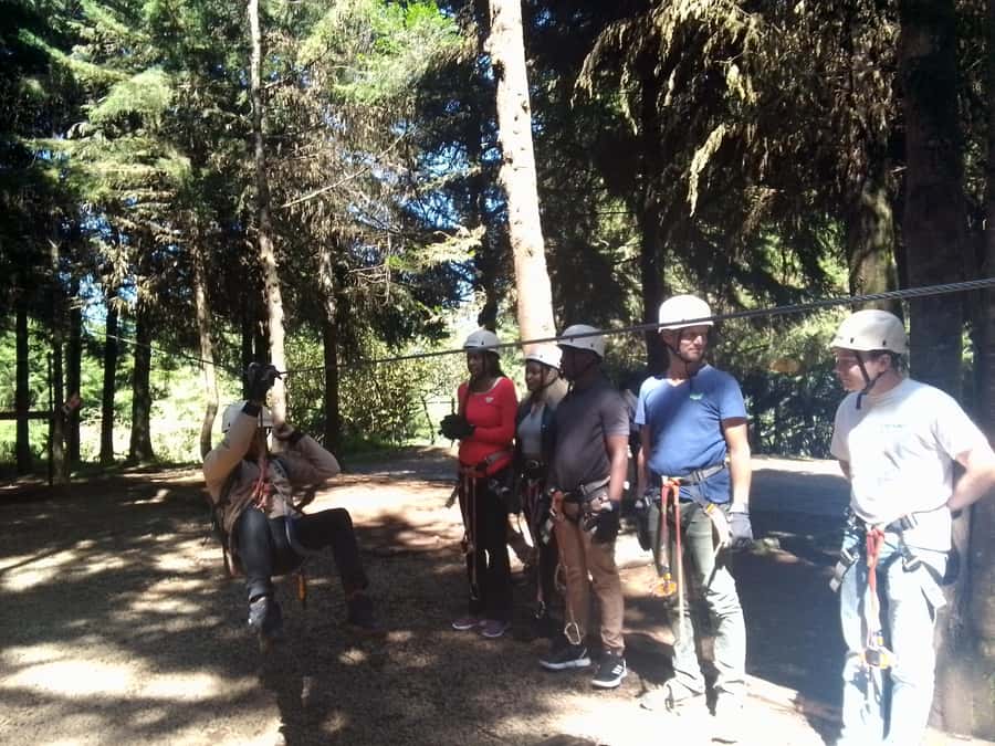 From Nairobi: Zipline Adventure Safari - Safety briefing and the shorter practice lines