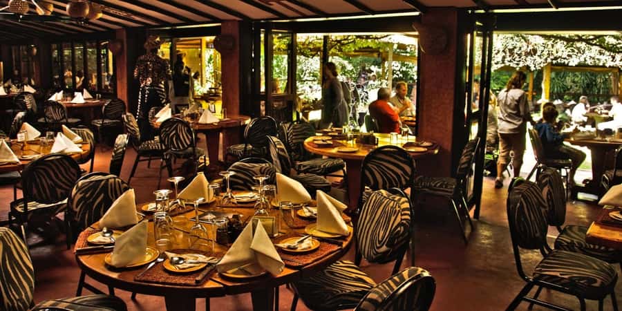Nairobi National Park, Giraffe, Carnivore Lunch and Bomas - Carnivore Restaurant makes lunch a major event