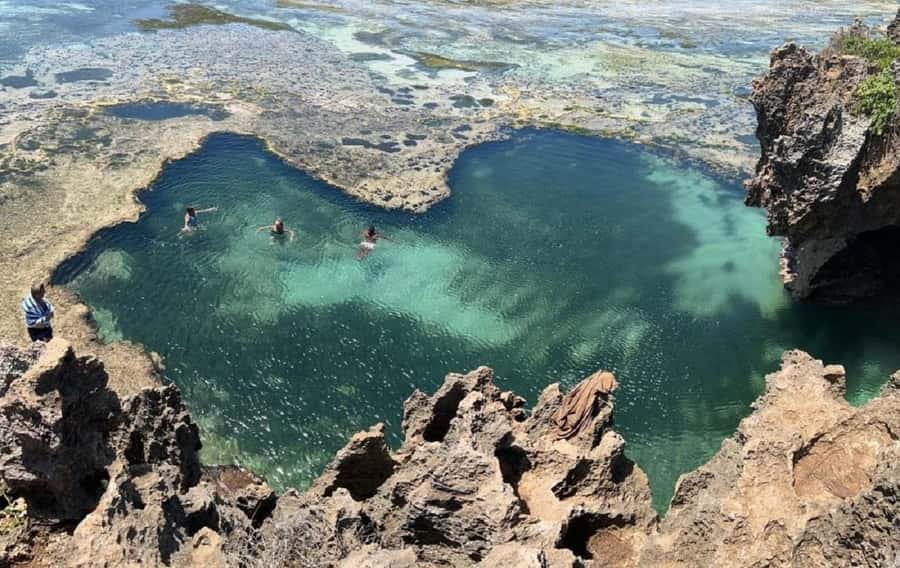 Tiwi Beach: Guided Tour to the African Pool - Swimming in the pool shaped like Africa